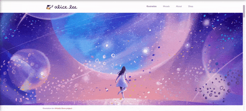 اسکرین شاتی از سایت Alice Lee