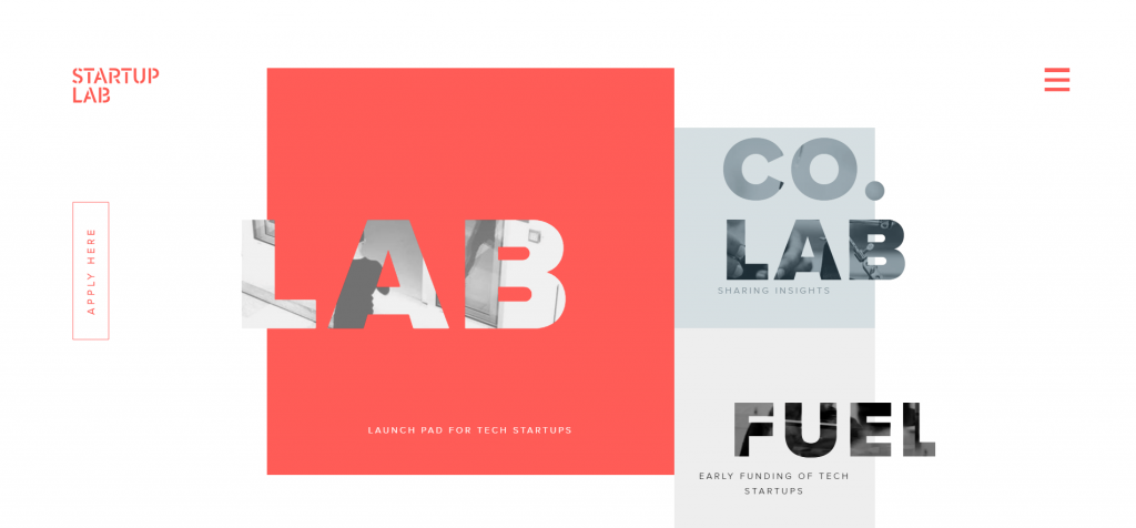 اسکرین شاتی از سایت Startup Lab